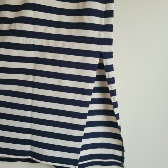 Summer & Sage Navy White Striped Jersey Skirt M - Picture 2 of 6